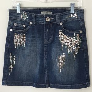 Jaune Rouge  embellished denim skirt M